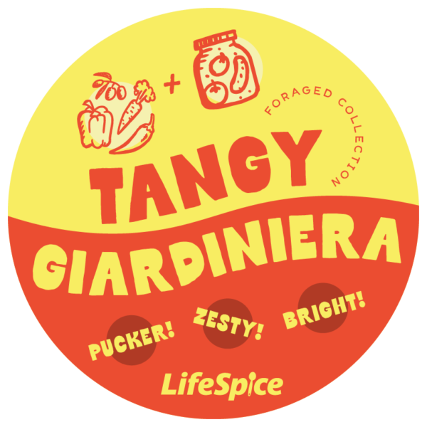 tangy giardiniera foraged collection label
