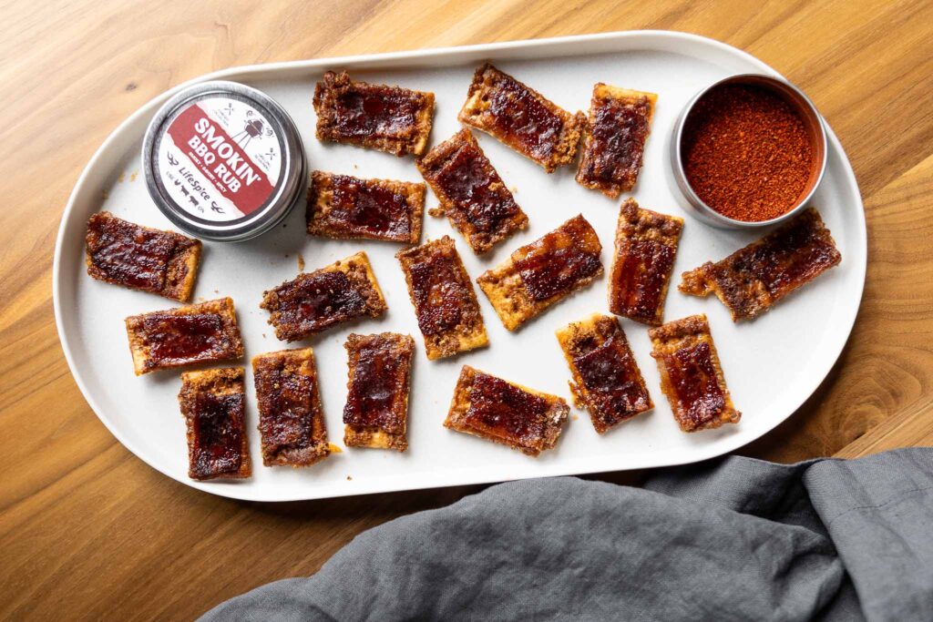 bacon snacks on plate