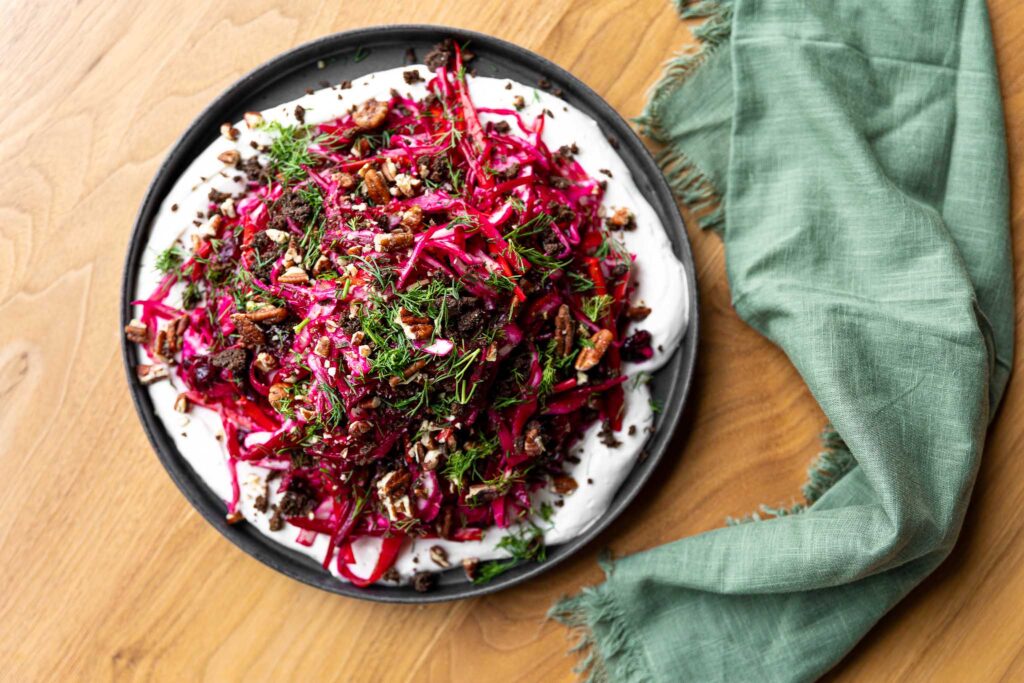 vegetable salad on plate