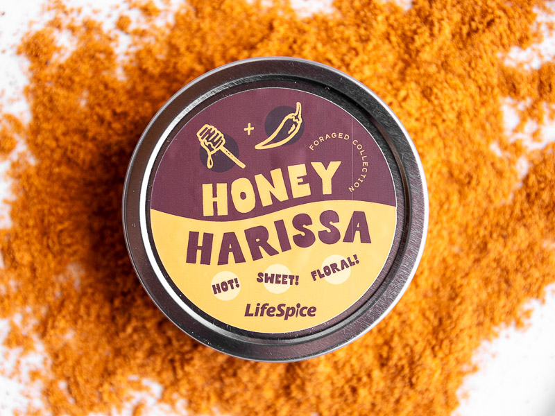 honey harissa seasoning on plate