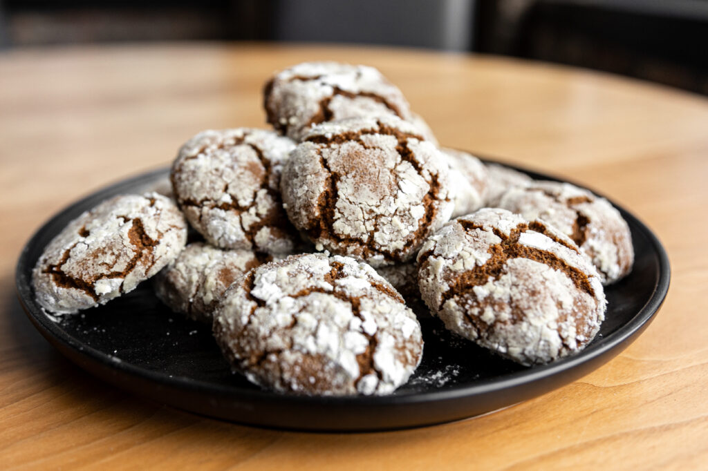 cookies on black plate