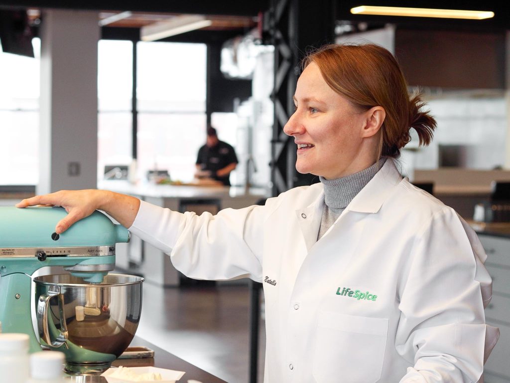 Food scientist smiling